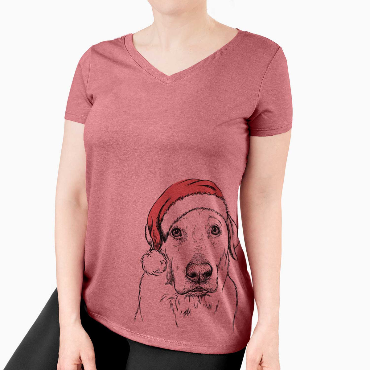 Santa Duke the Yellow Lab - Women's V-neck Shirt