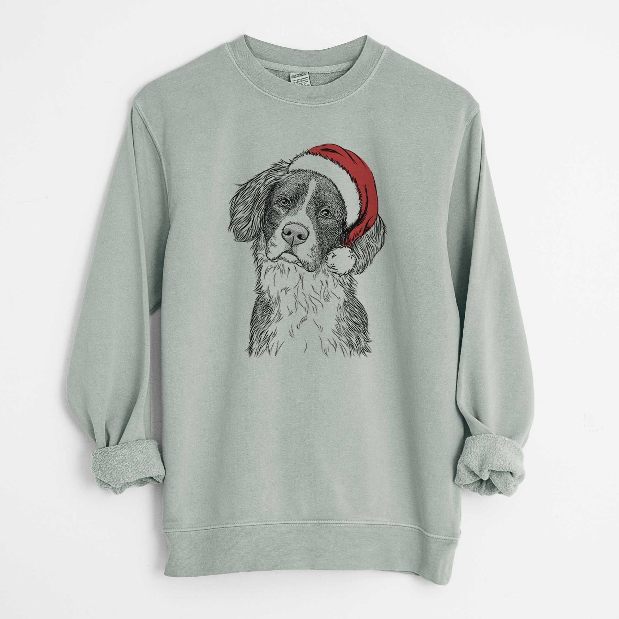 Santa Dulce  the Drentsche Patrijshond - Unisex Pigment Dyed Crew Sweatshirt