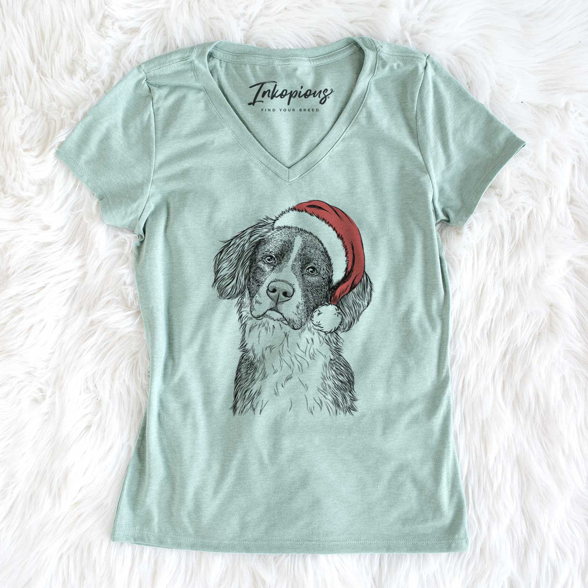 Santa Dulce  the Drentsche Patrijshond - Women's V-neck Shirt