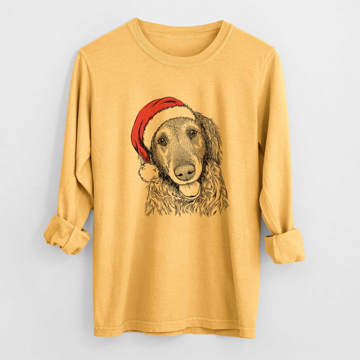 Santa Duncan the Golden Retriever - Heavyweight 100% Cotton Long Sleeve