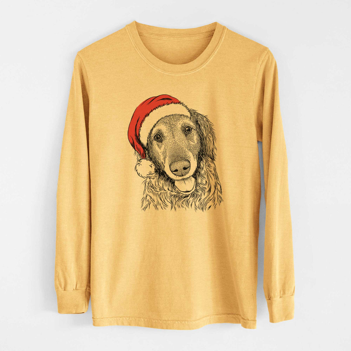 Santa Duncan the Golden Retriever - Heavyweight 100% Cotton Long Sleeve