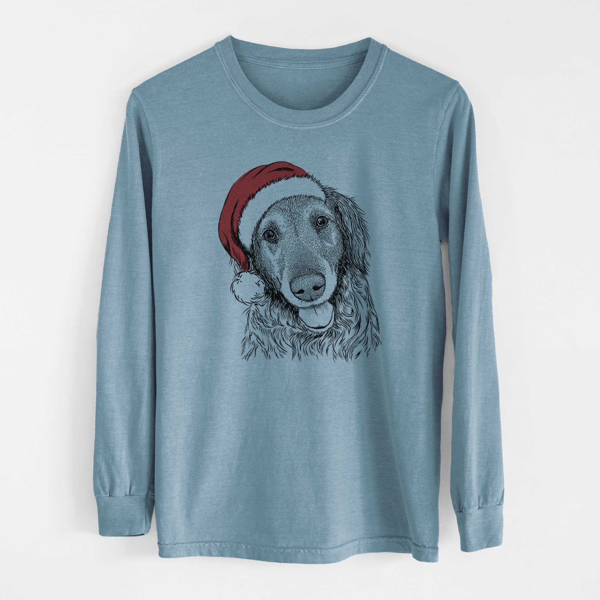 Santa Duncan the Golden Retriever - Heavyweight 100% Cotton Long Sleeve