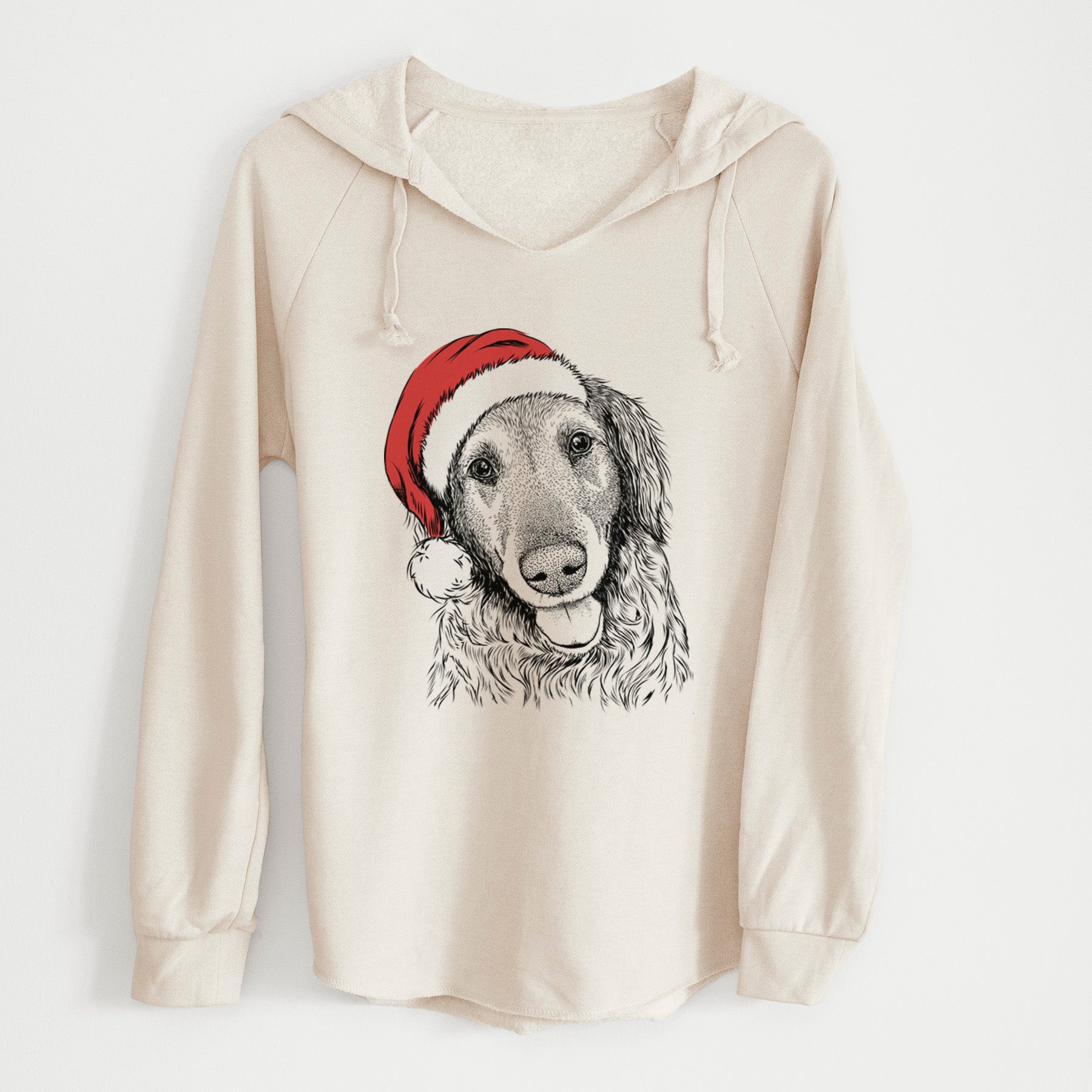 Santa Duncan the Golden Retriever - Cali Wave Hooded Sweatshirt