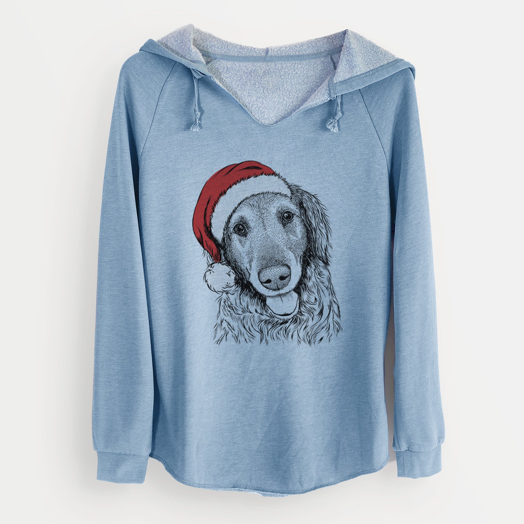 Santa Duncan the Golden Retriever - Cali Wave Hooded Sweatshirt