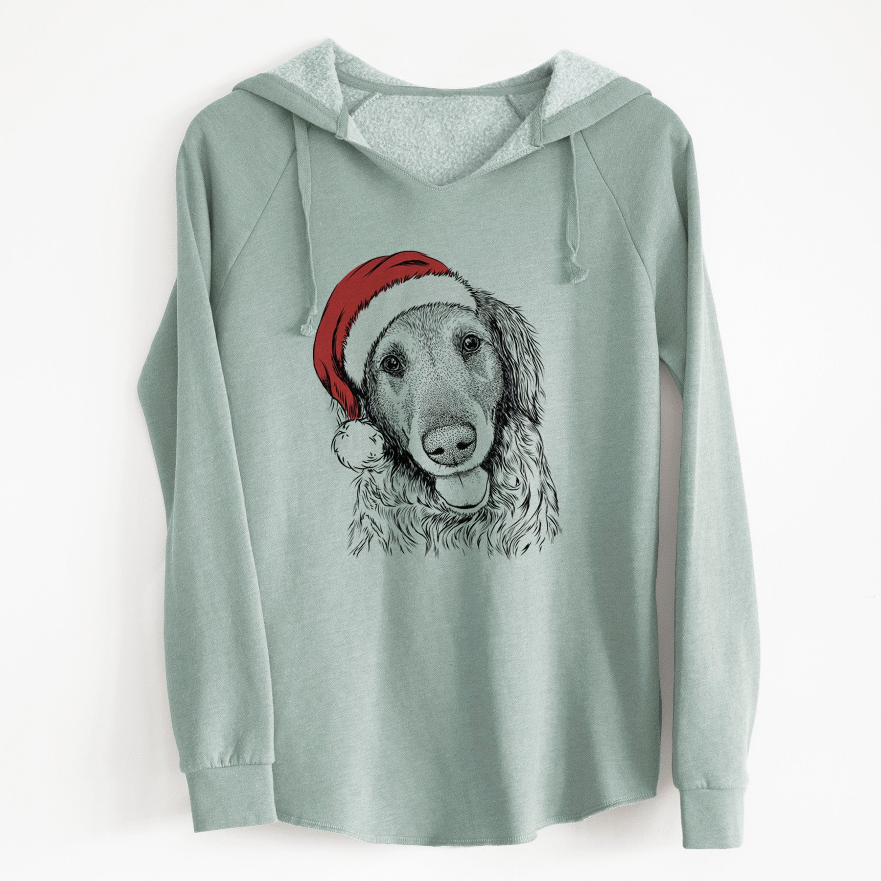 Santa Duncan the Golden Retriever - Cali Wave Hooded Sweatshirt