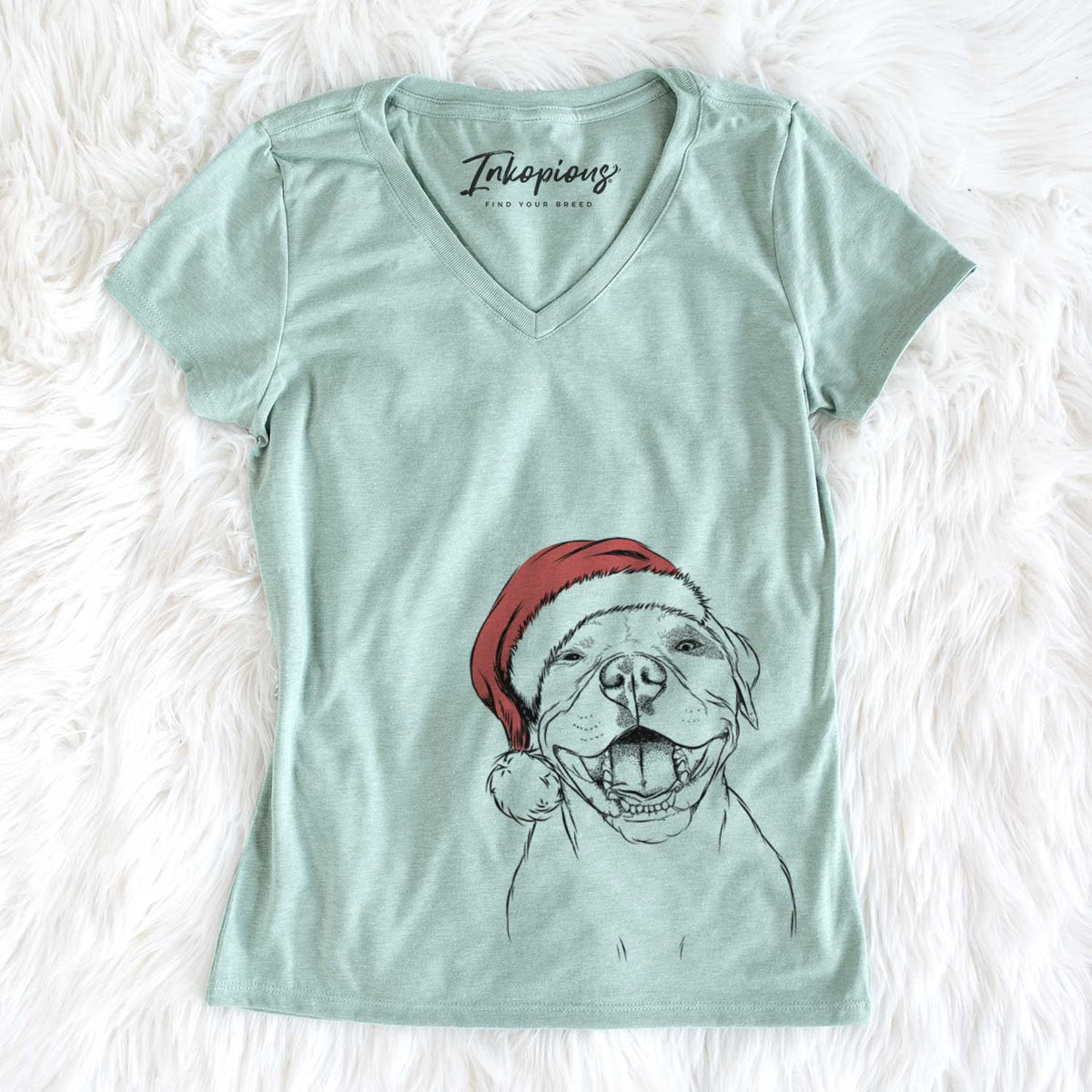 Santa Dutch the Mixed Breed - Women&#39;s V-neck Shirt