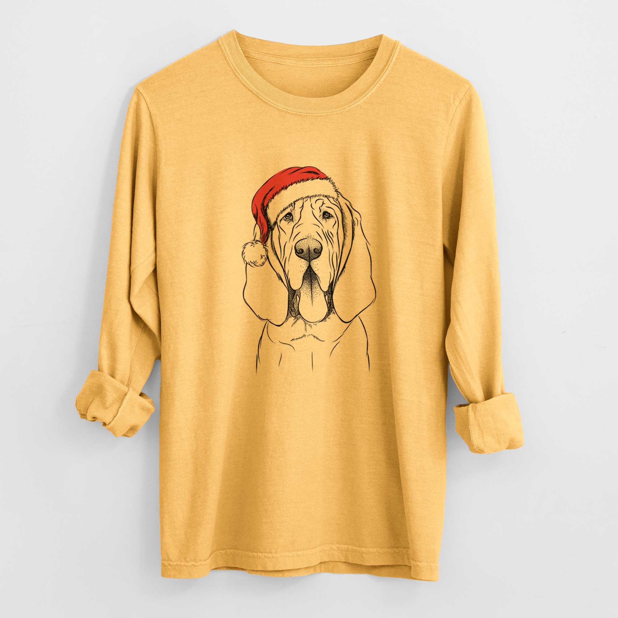 Santa Earl the Bloodhound - Heavyweight 100% Cotton Long Sleeve