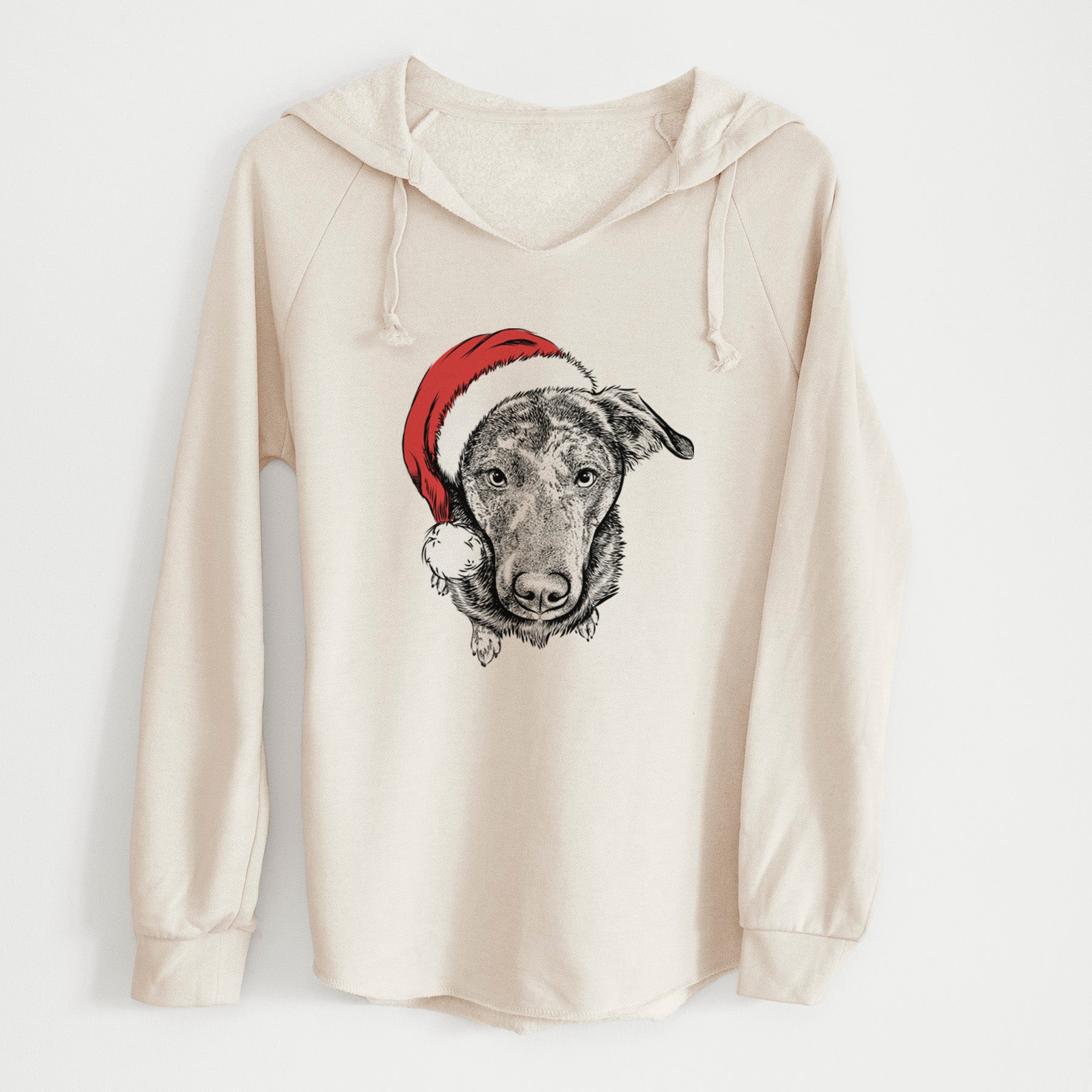 Santa Echo the Pitbull Beagle Mix - Cali Wave Hooded Sweatshirt