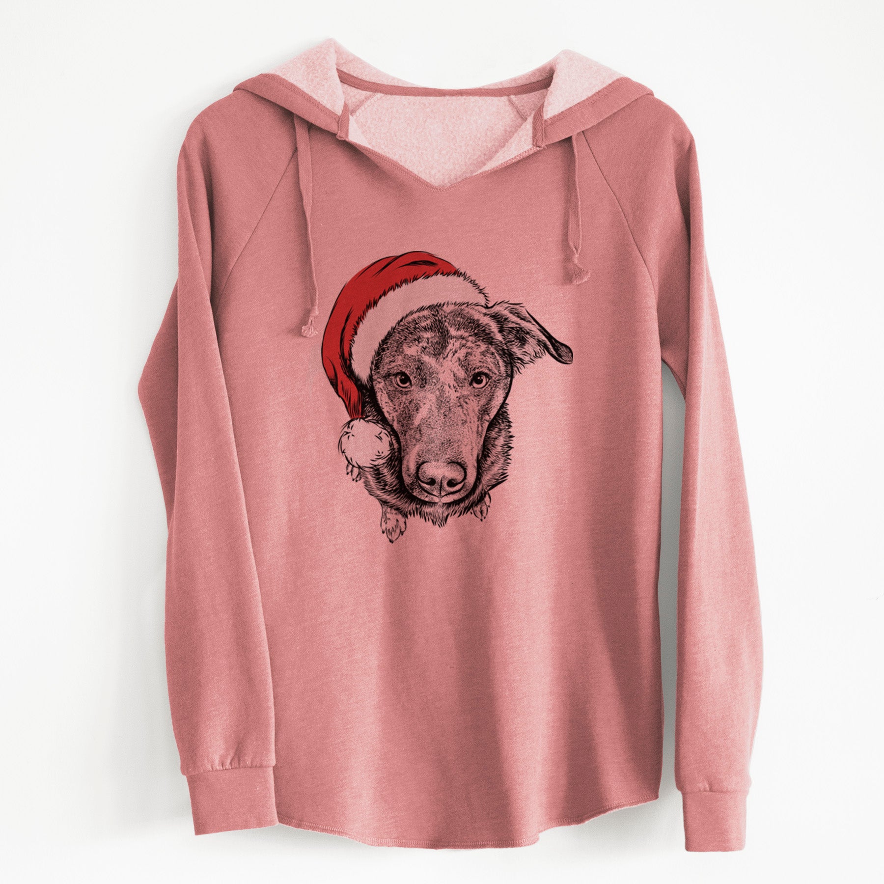 Santa Echo the Pitbull Beagle Mix - Cali Wave Hooded Sweatshirt