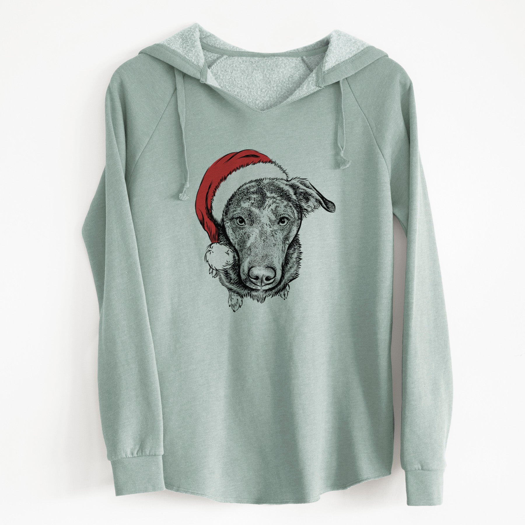 Santa Echo the Pitbull Beagle Mix - Cali Wave Hooded Sweatshirt