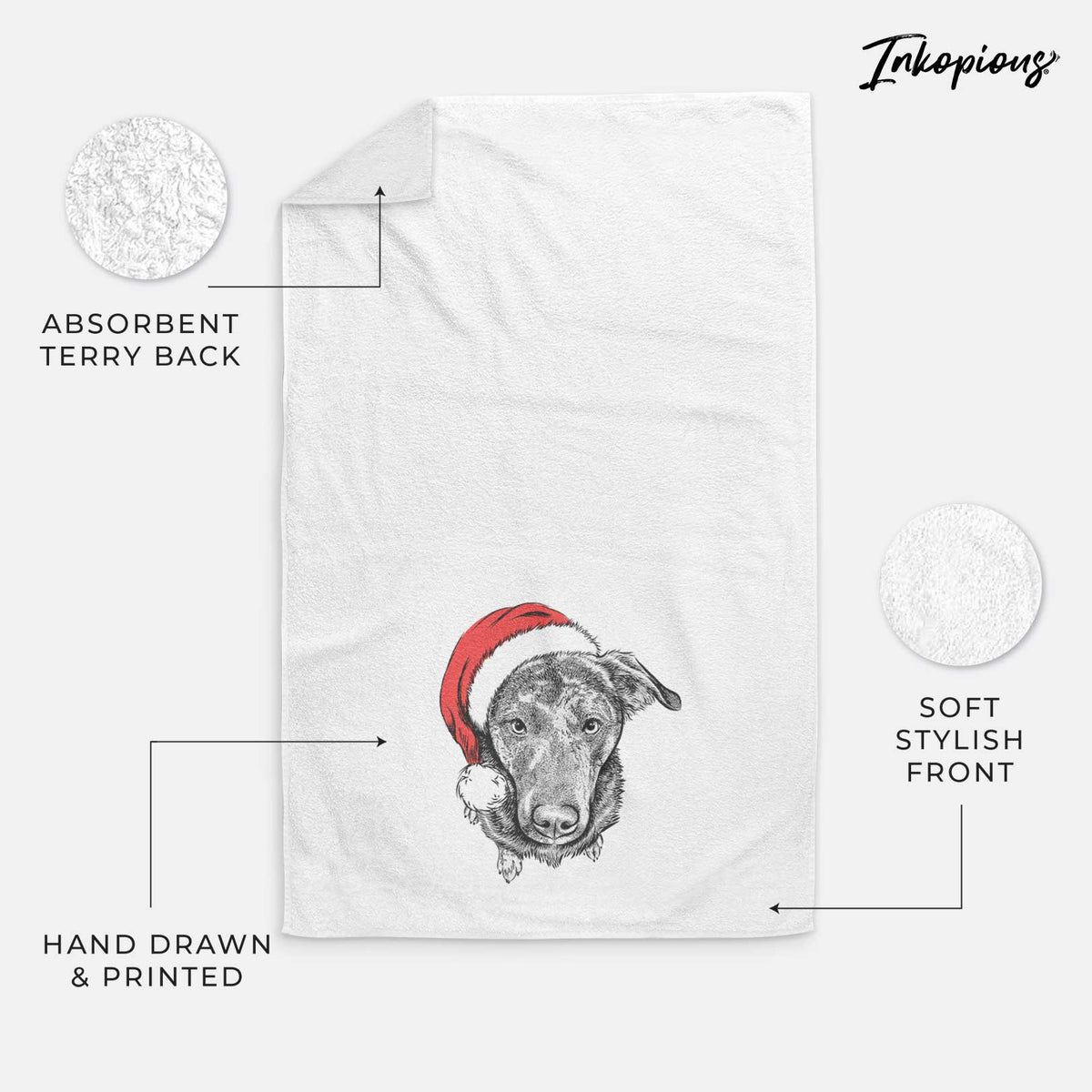 Echo the Pitbull Beagle Mix Decorative Hand Towel