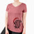 Echo the Pitbull Beagle Mix - Women's V-neck Shirt