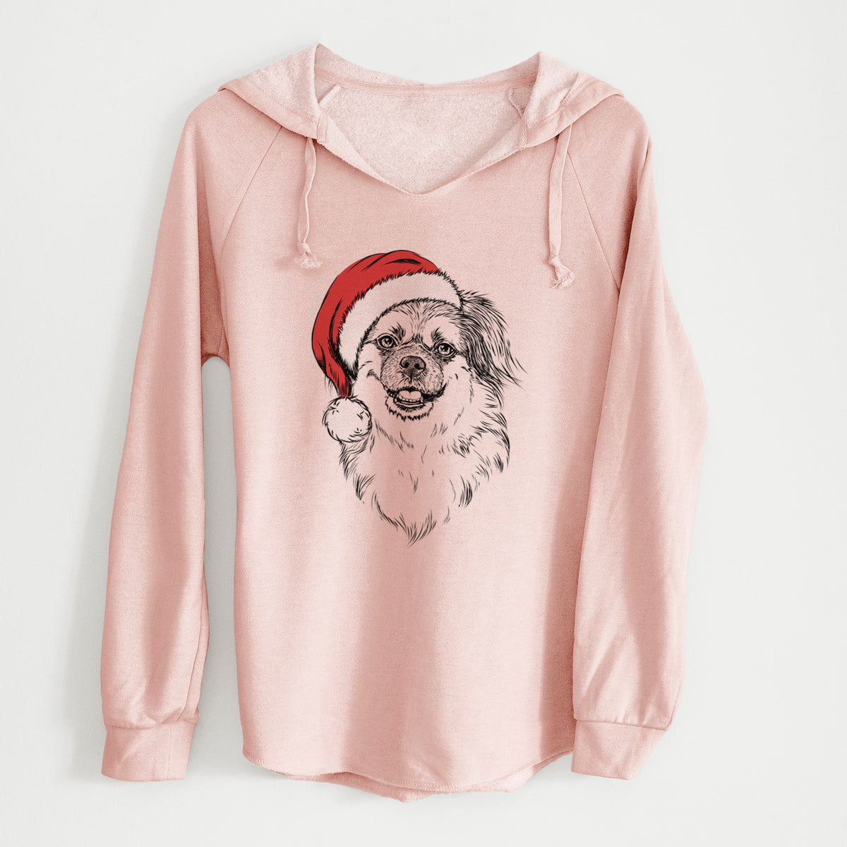 Santa Ed the Tibetan Spaniel - Cali Wave Hooded Sweatshirt