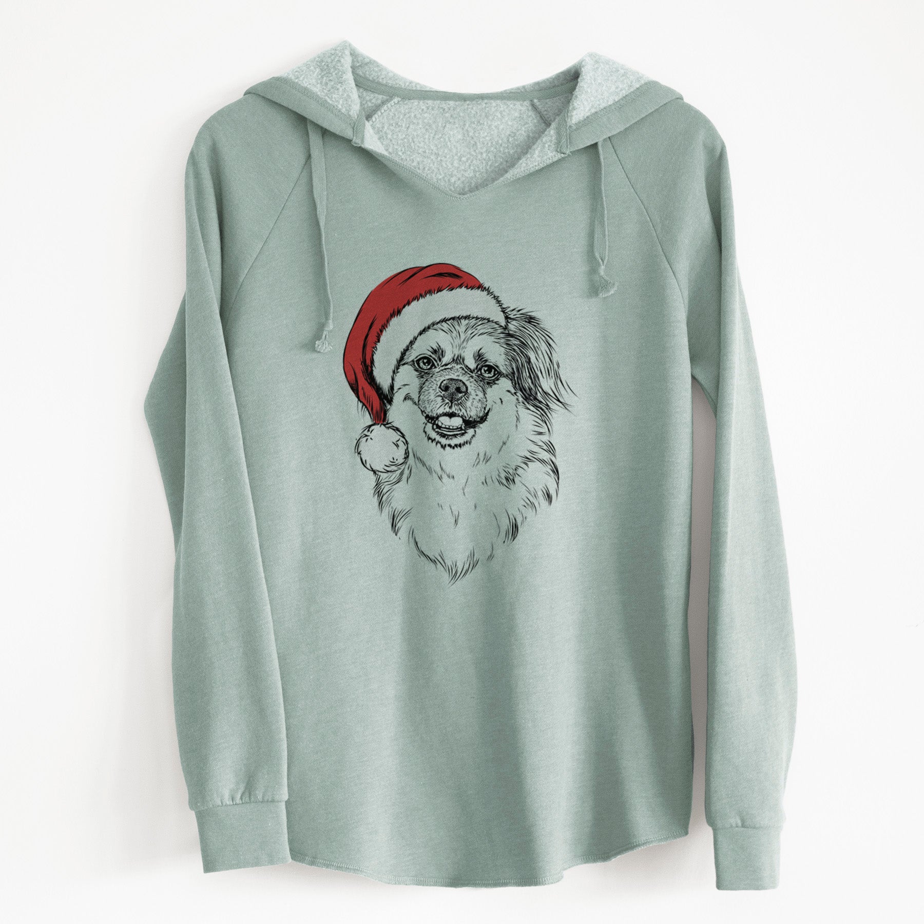 Santa Ed the Tibetan Spaniel - Cali Wave Hooded Sweatshirt