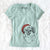 Santa Ed the Tibetan Spaniel - Women's V-neck Shirt