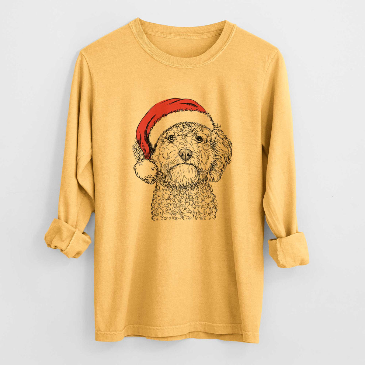 Santa Edgar the Shihpoo - Heavyweight 100% Cotton Long Sleeve