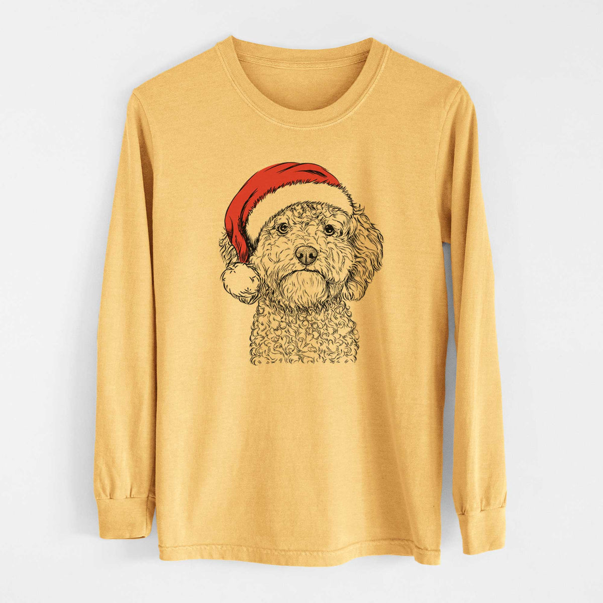 Santa Edgar the Shihpoo - Heavyweight 100% Cotton Long Sleeve