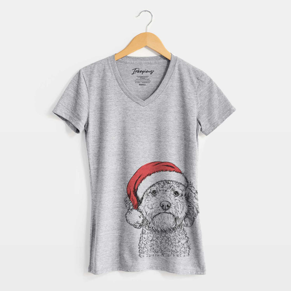 Santa Edgar the Shihpoo - Women's V-neck Shirt