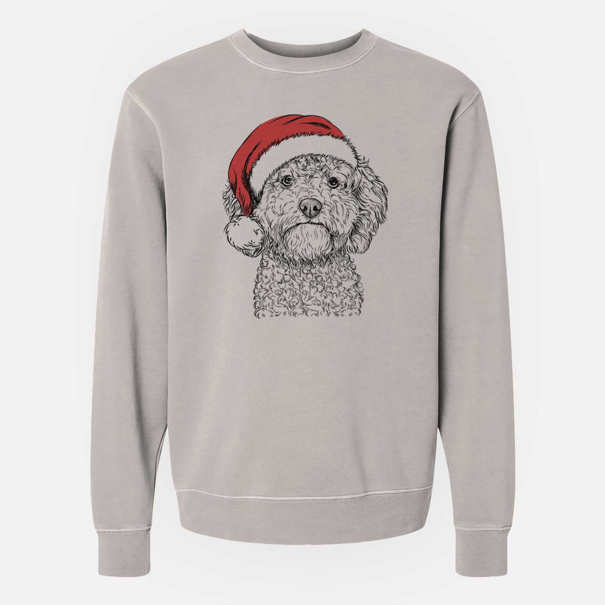 Santa Edgar the Shihpoo - Unisex Pigment Dyed Crew Sweatshirt