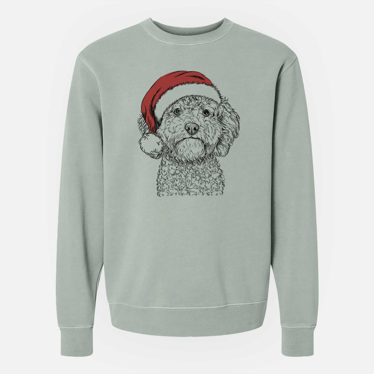 Santa Edgar the Shihpoo - Unisex Pigment Dyed Crew Sweatshirt