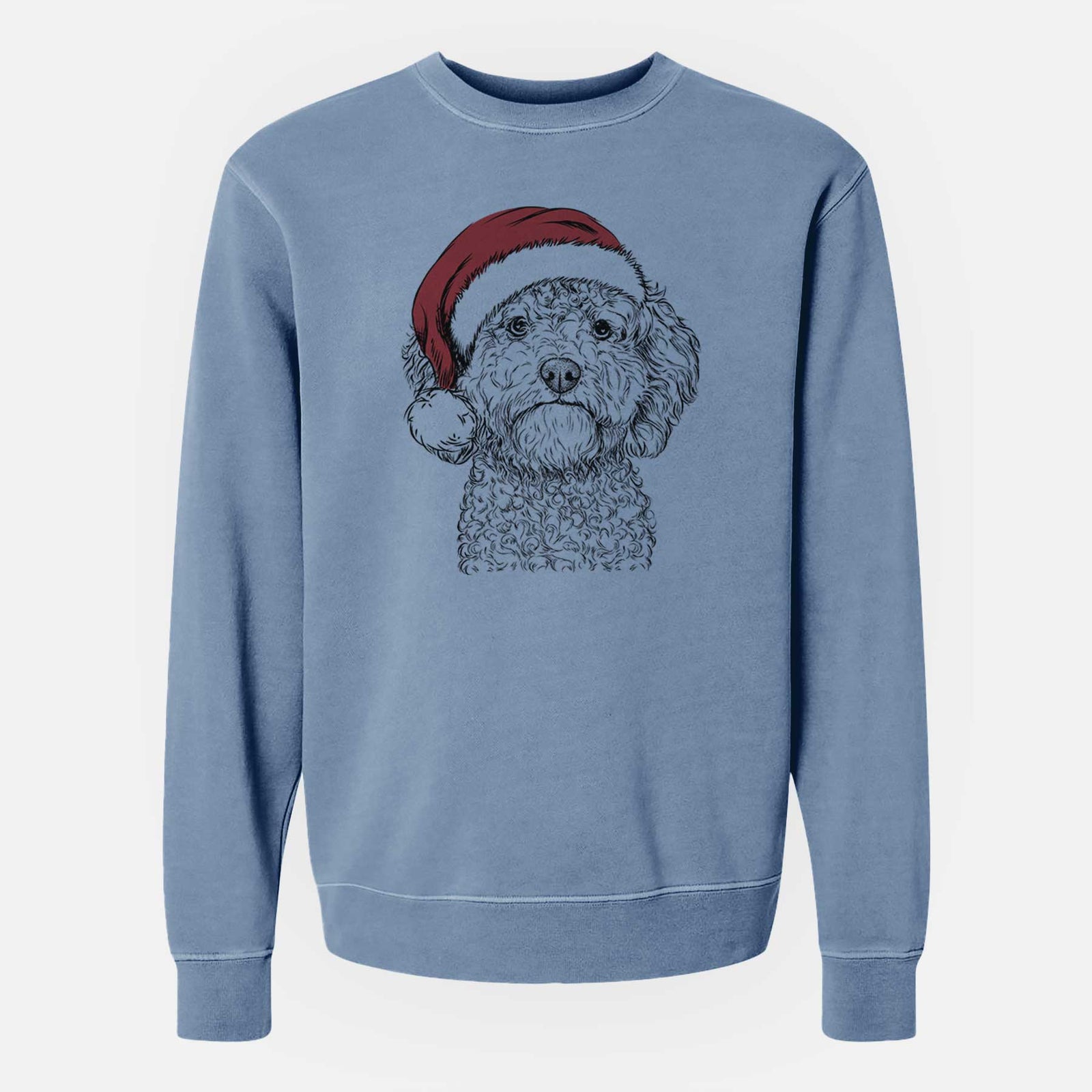 Santa Edgar the Shihpoo - Unisex Pigment Dyed Crew Sweatshirt