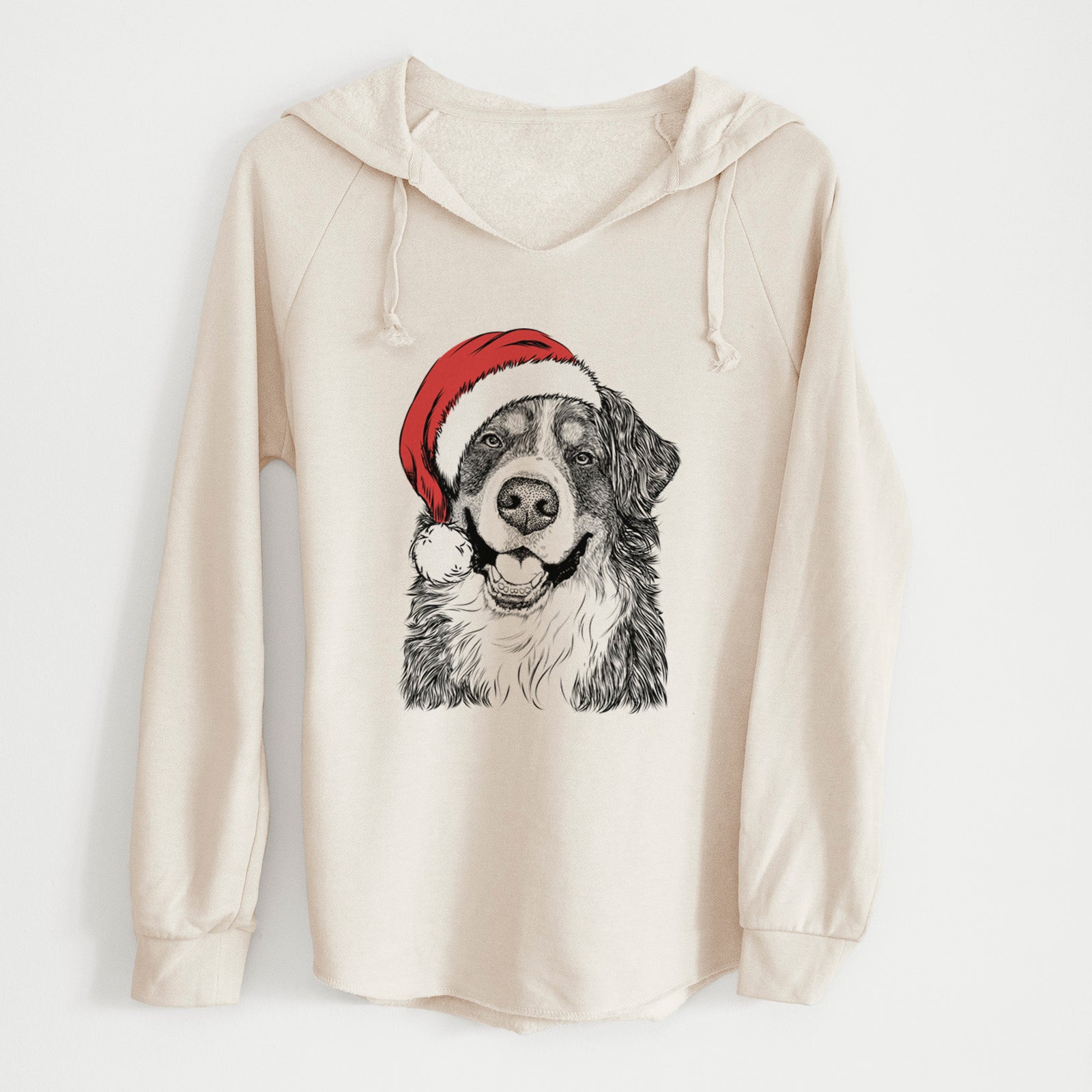 Santa Eiger the Bernese Mountain Dog - Cali Wave Hooded Sweatshirt