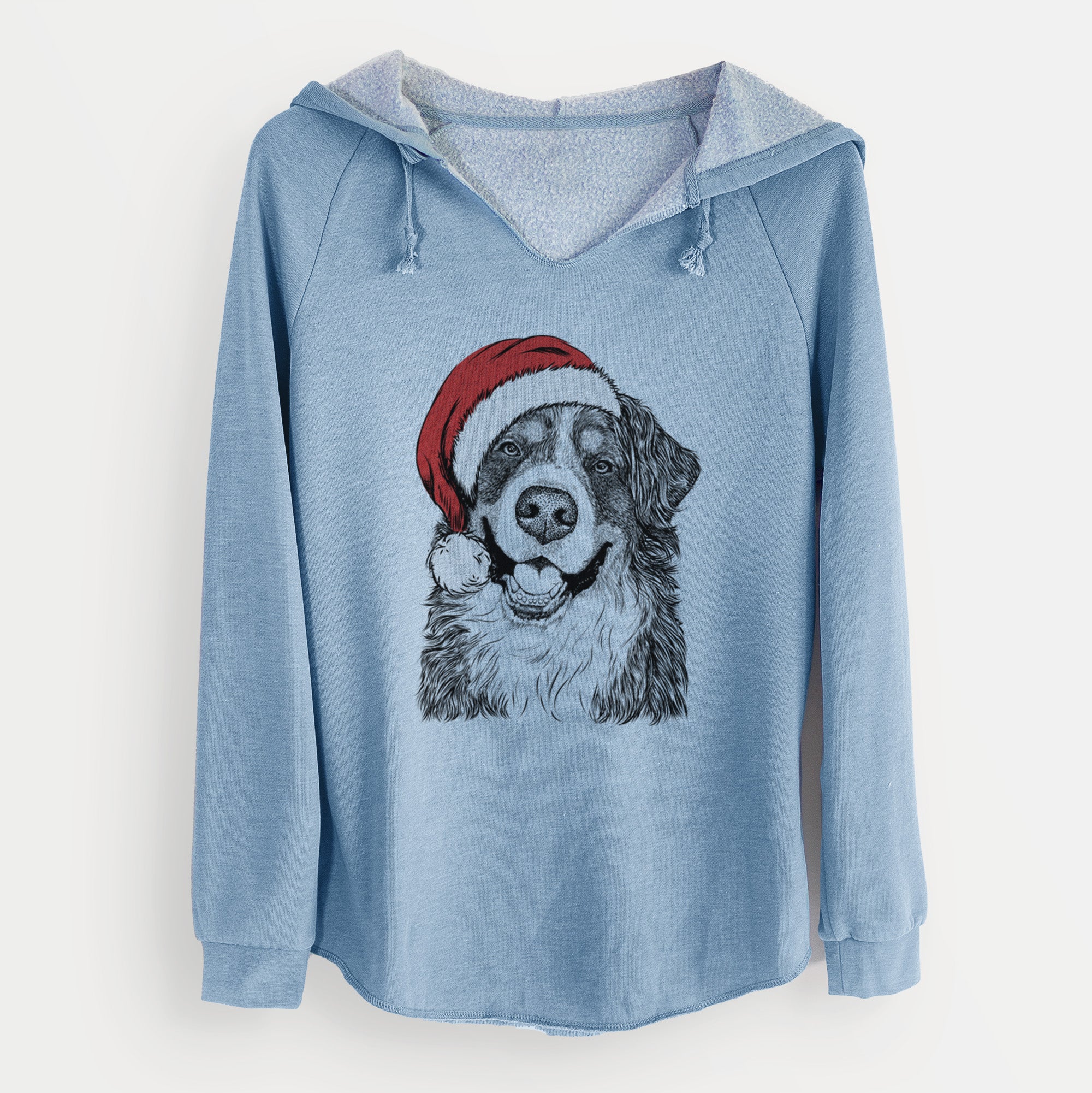 Santa Eiger the Bernese Mountain Dog - Cali Wave Hooded Sweatshirt