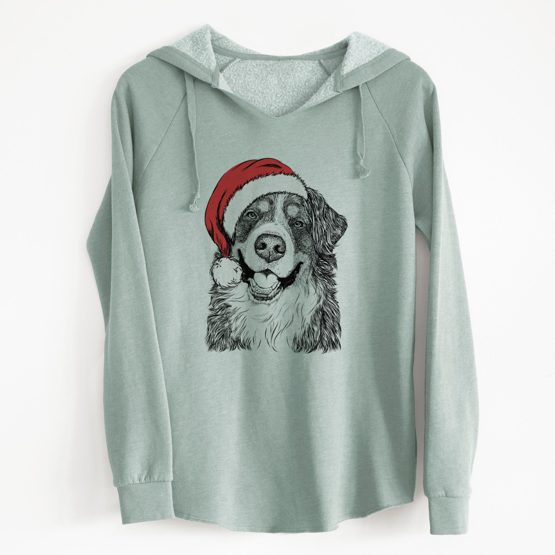 Santa Eiger the Bernese Mountain Dog - Cali Wave Hooded Sweatshirt