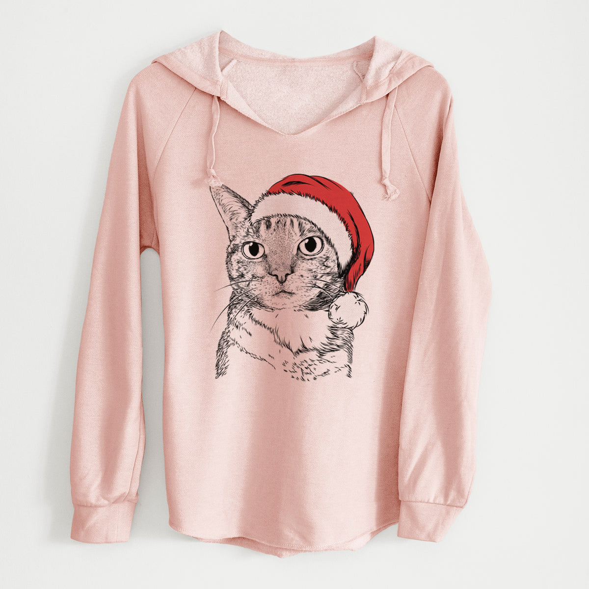 Santa Eleanor the Domestic Shorthair Cat - Cali Wave Hooded Sweatshirt