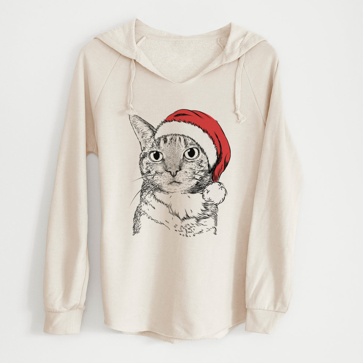 Santa Eleanor the Domestic Shorthair Cat - Cali Wave Hooded Sweatshirt