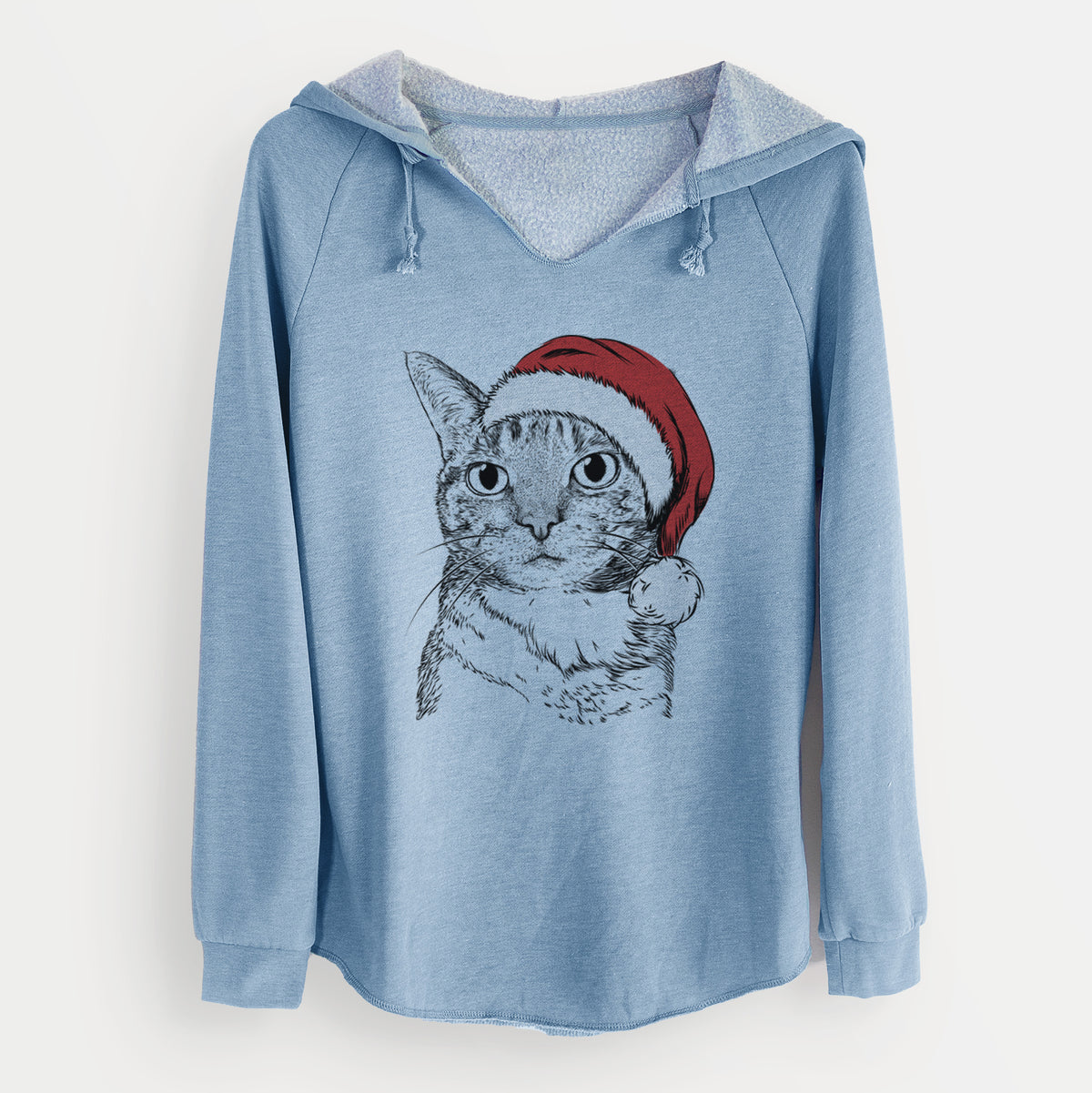 Santa Eleanor the Domestic Shorthair Cat - Cali Wave Hooded Sweatshirt