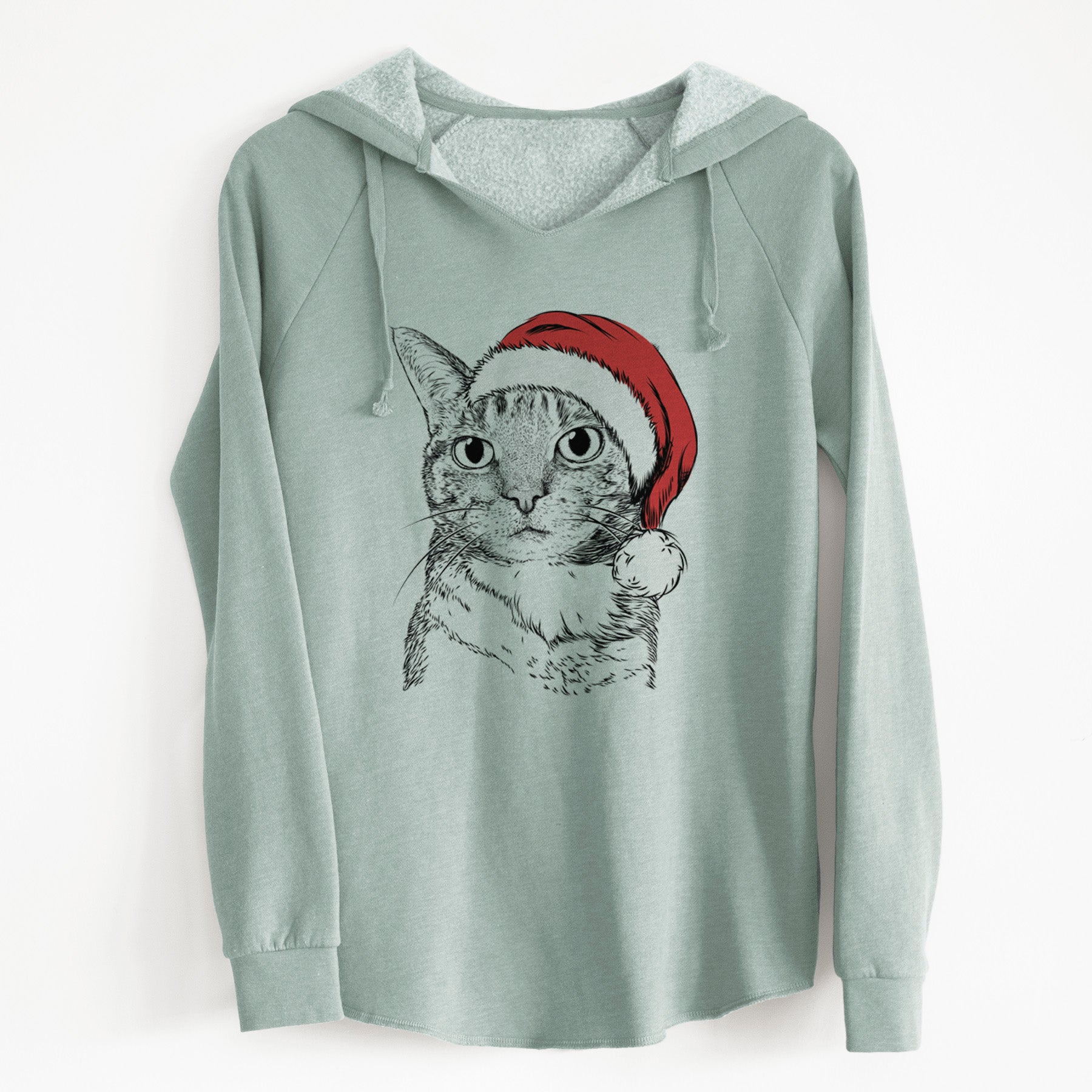 Santa Eleanor the Domestic Shorthair Cat - Cali Wave Hooded Sweatshirt