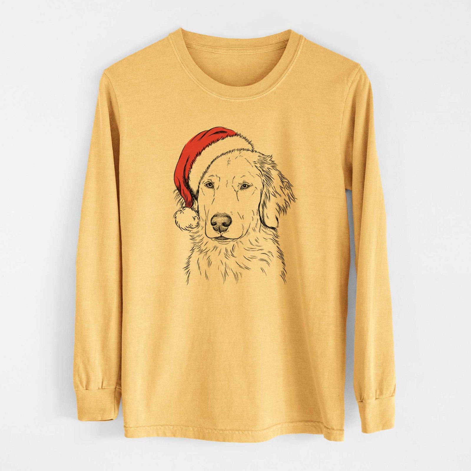 Santa Eli the Golden Retriever - Heavyweight 100% Cotton Long Sleeve
