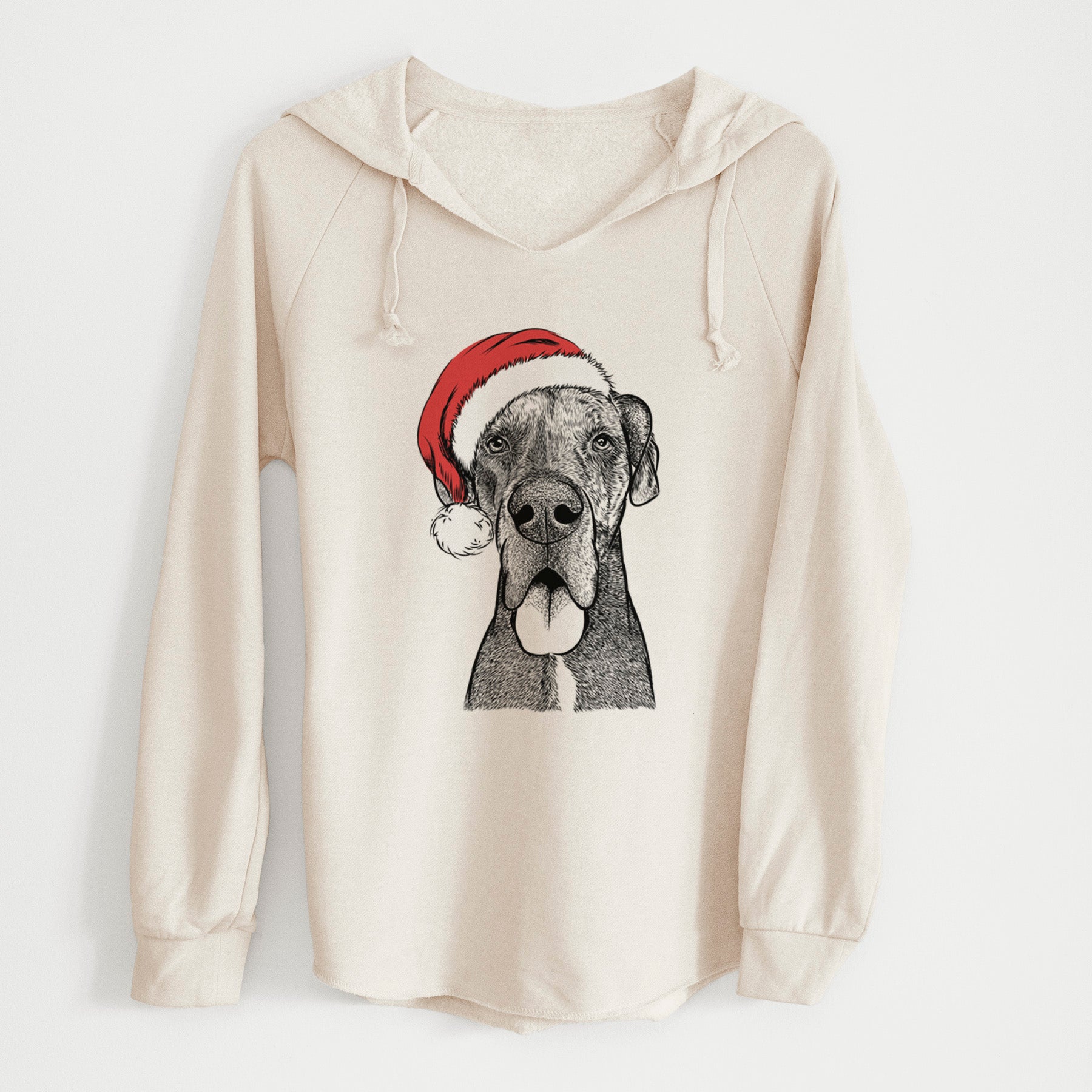 Santa Eli the Great Dane - Cali Wave Hooded Sweatshirt