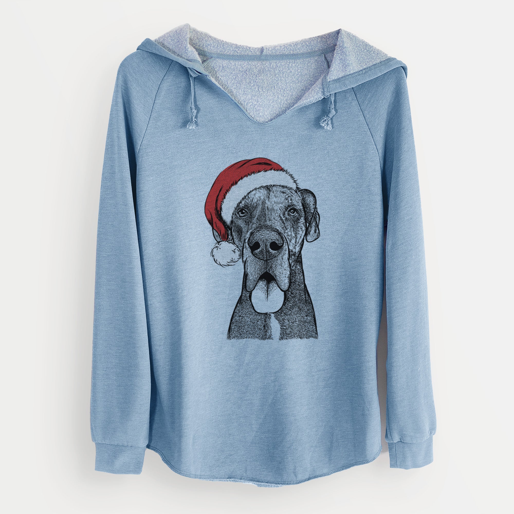 Santa Eli the Great Dane - Cali Wave Hooded Sweatshirt