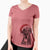 Santa Eli the Great Dane - Women's V-neck Shirt