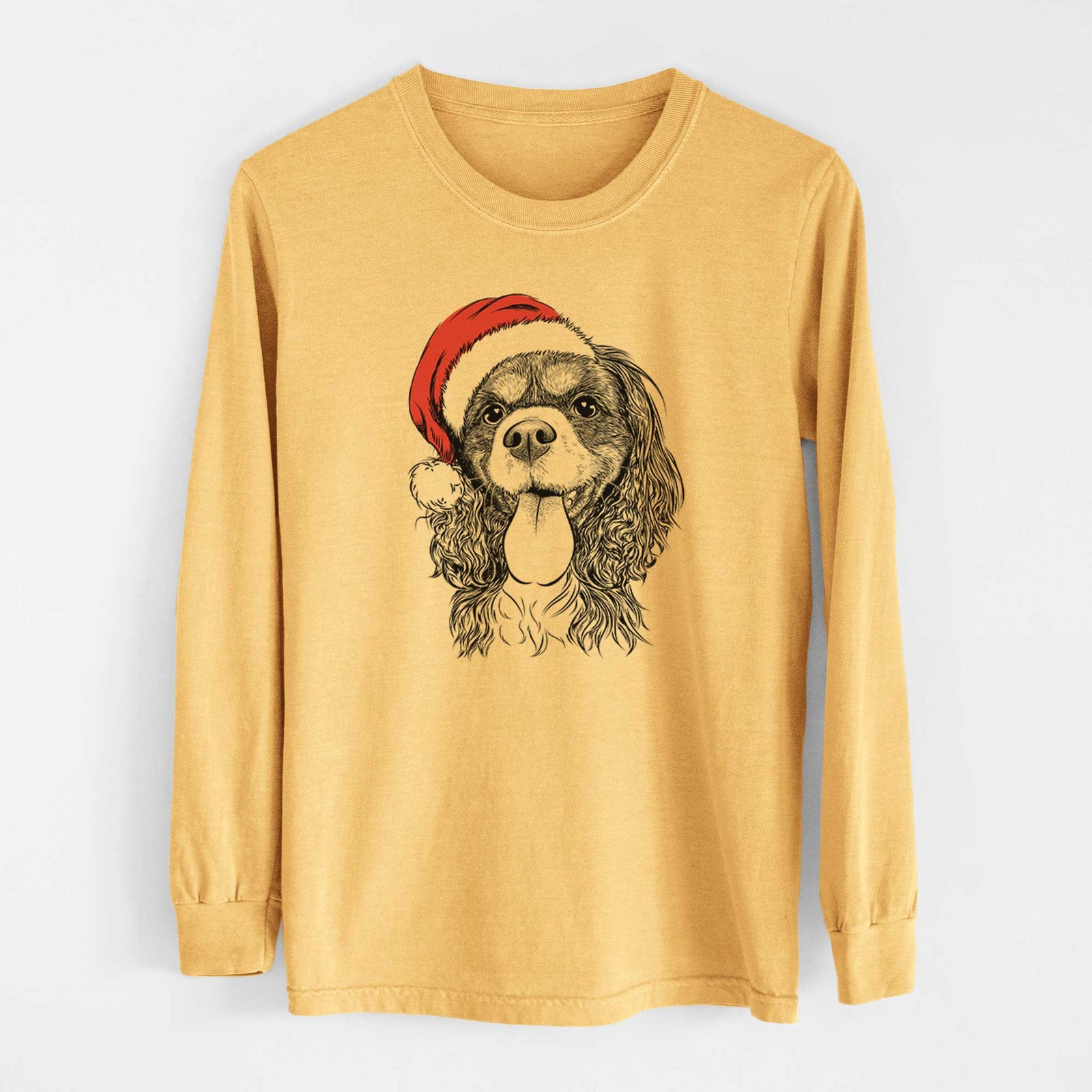 Santa Elizabeth the Cavalier King Charles Spaniel - Heavyweight 100% Cotton Long Sleeve