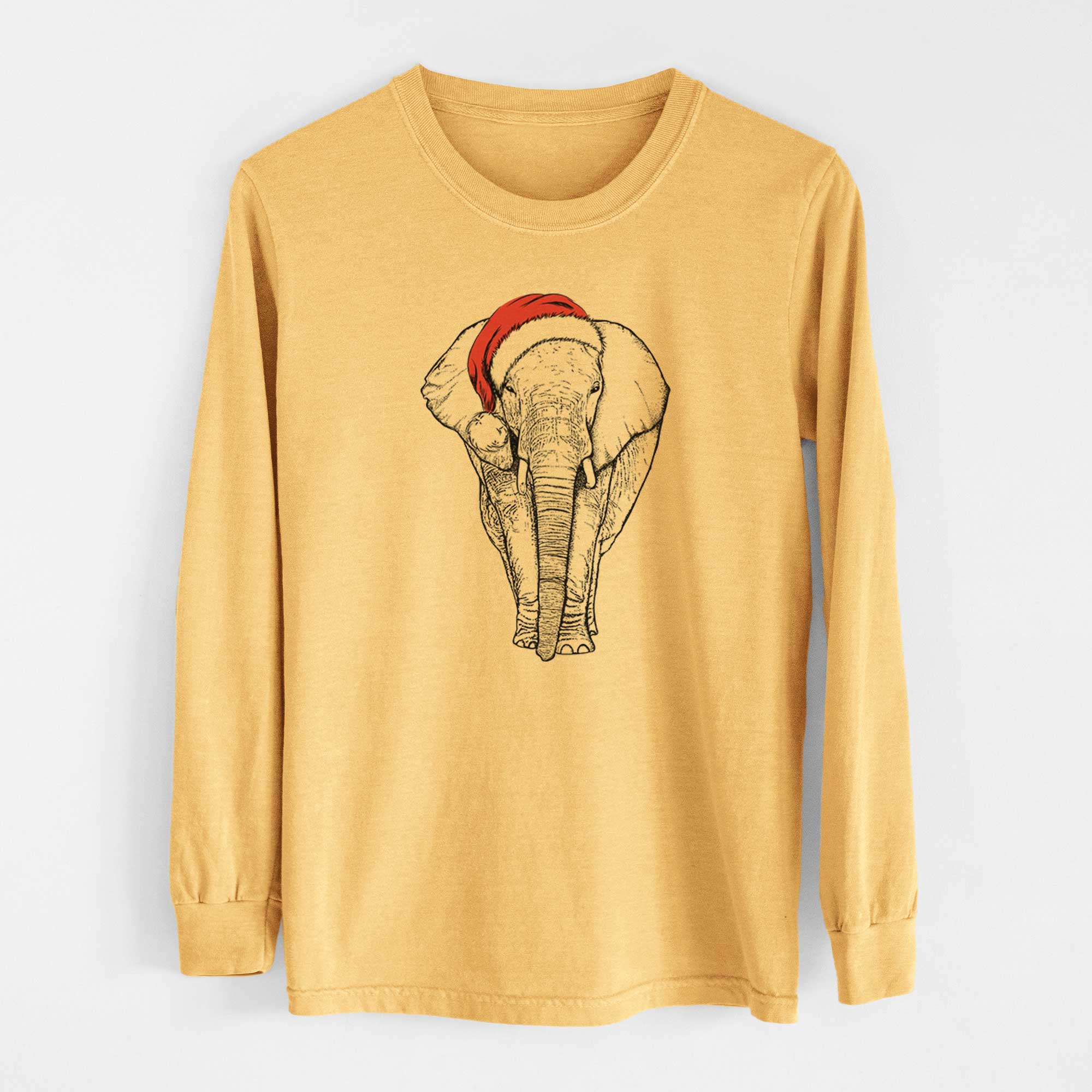 Santa Ella the Elephant - Heavyweight 100% Cotton Long Sleeve