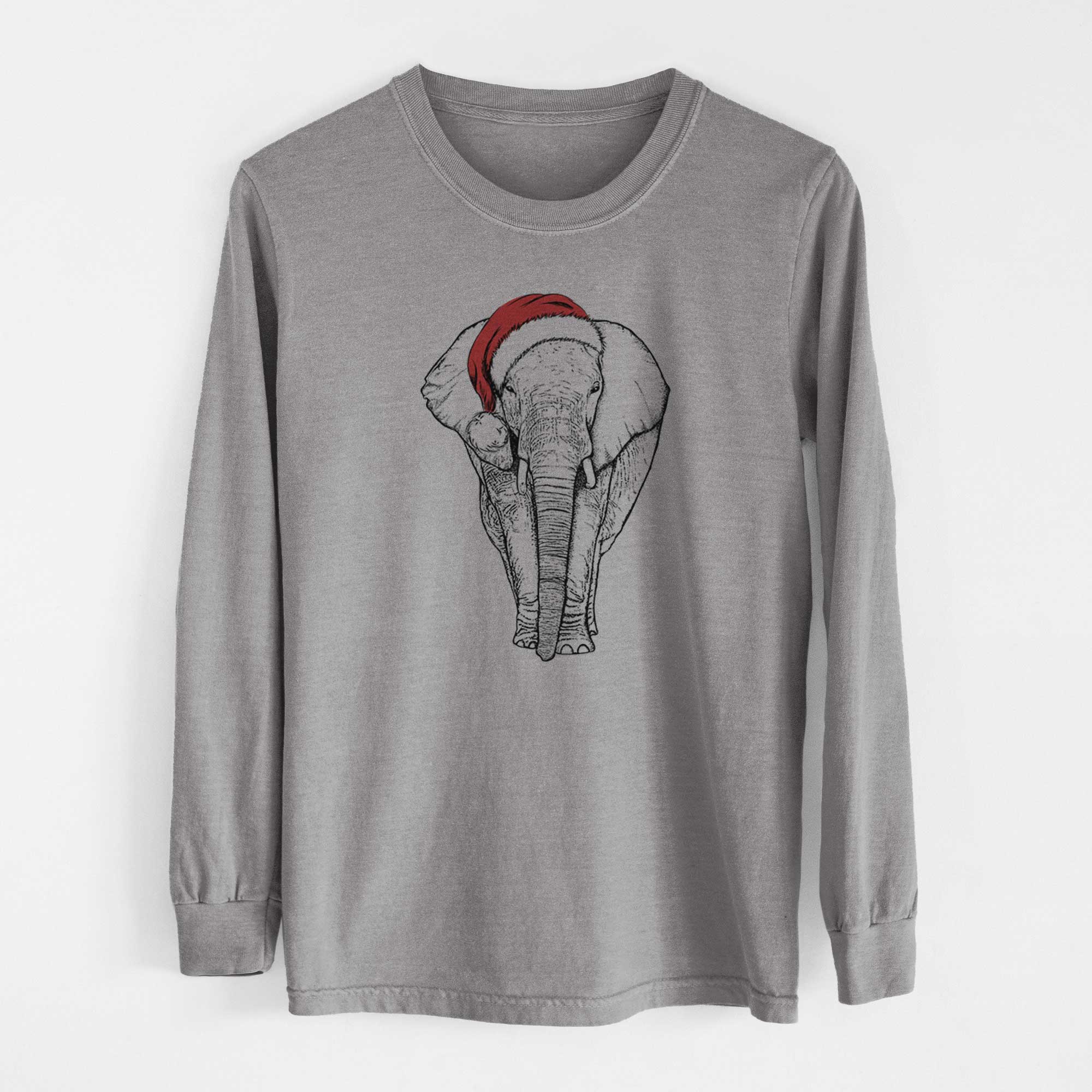 Santa Ella the Elephant - Heavyweight 100% Cotton Long Sleeve