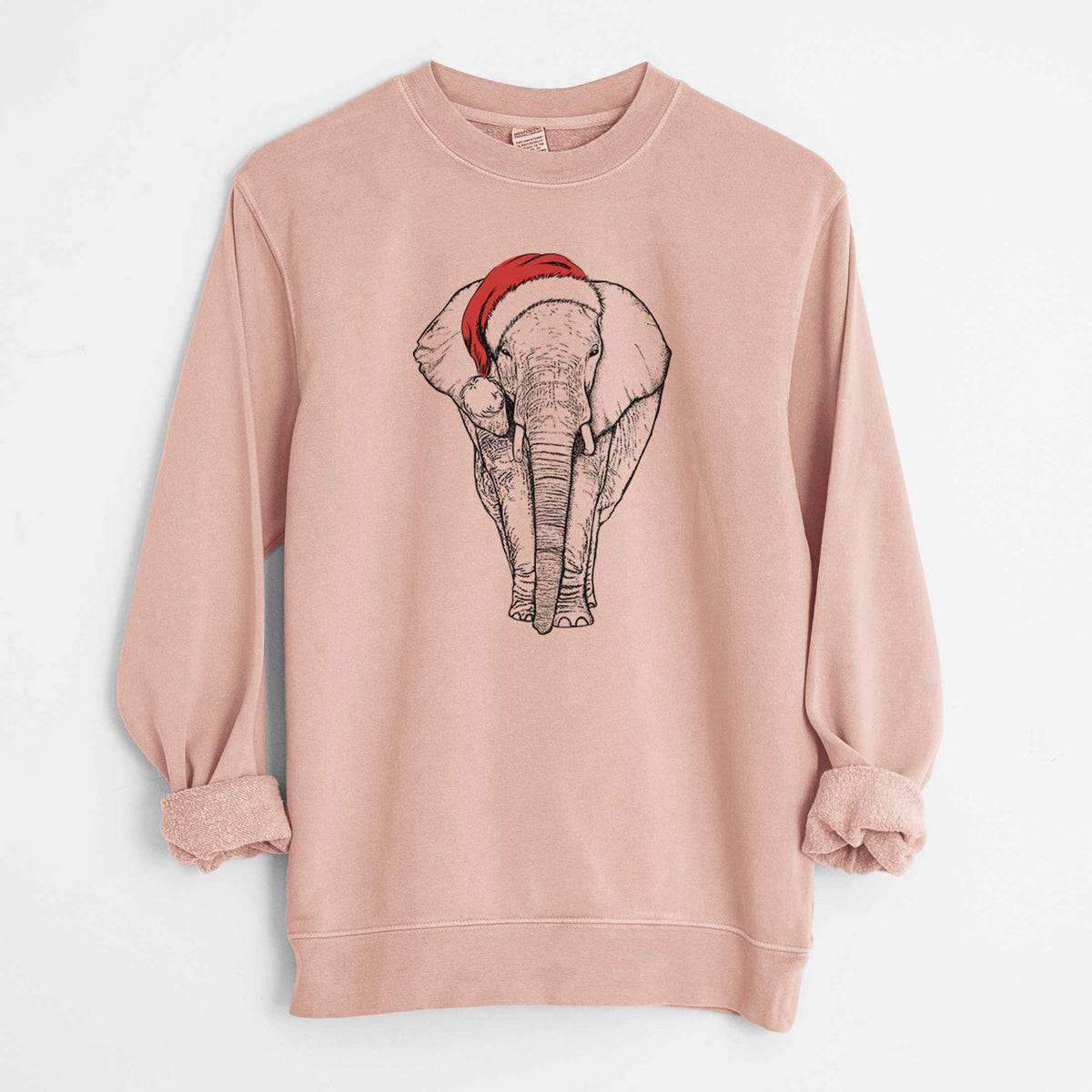 Santa Ella the Elephant - Unisex Pigment Dyed Crew Sweatshirt