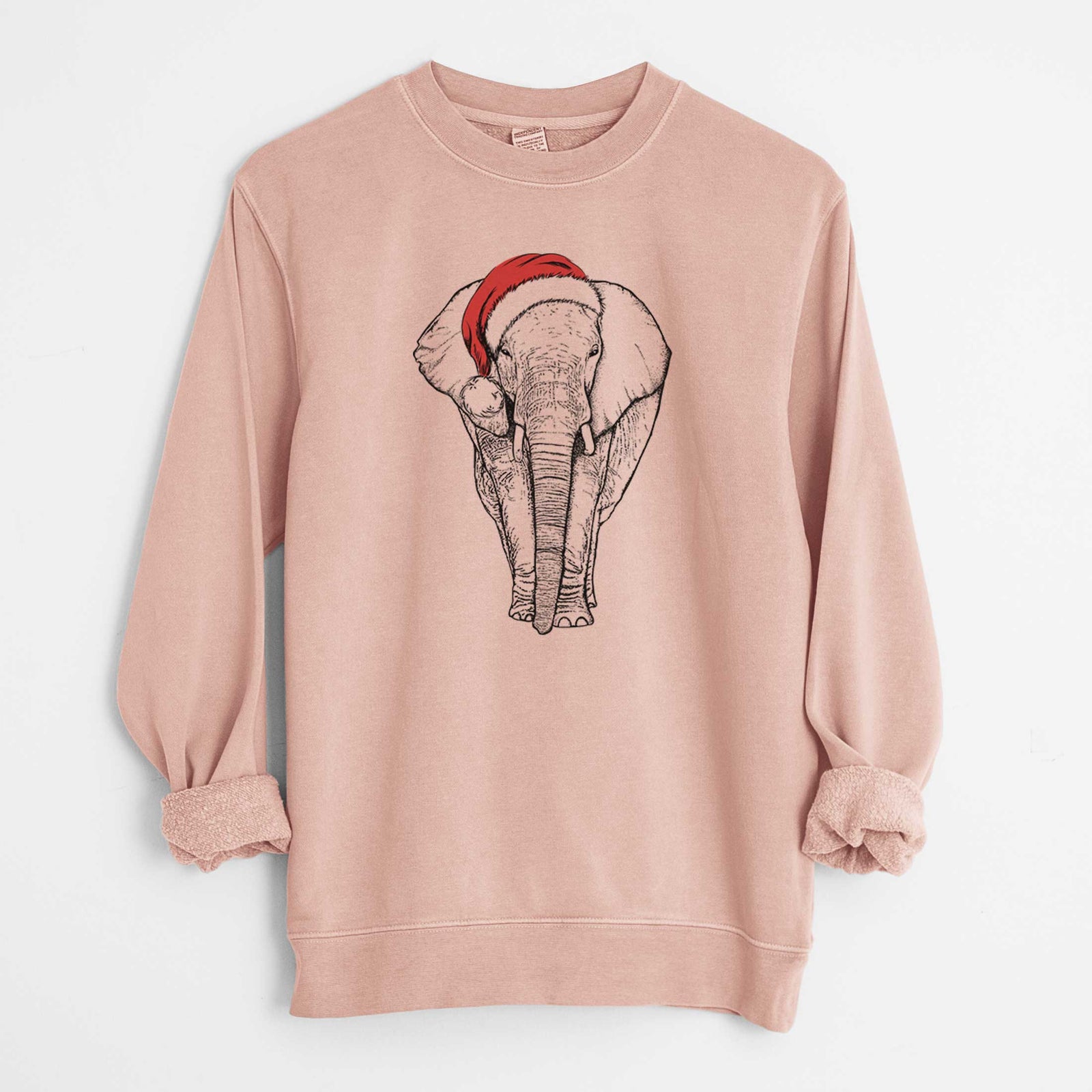 Santa Ella the Elephant - Unisex Pigment Dyed Crew Sweatshirt