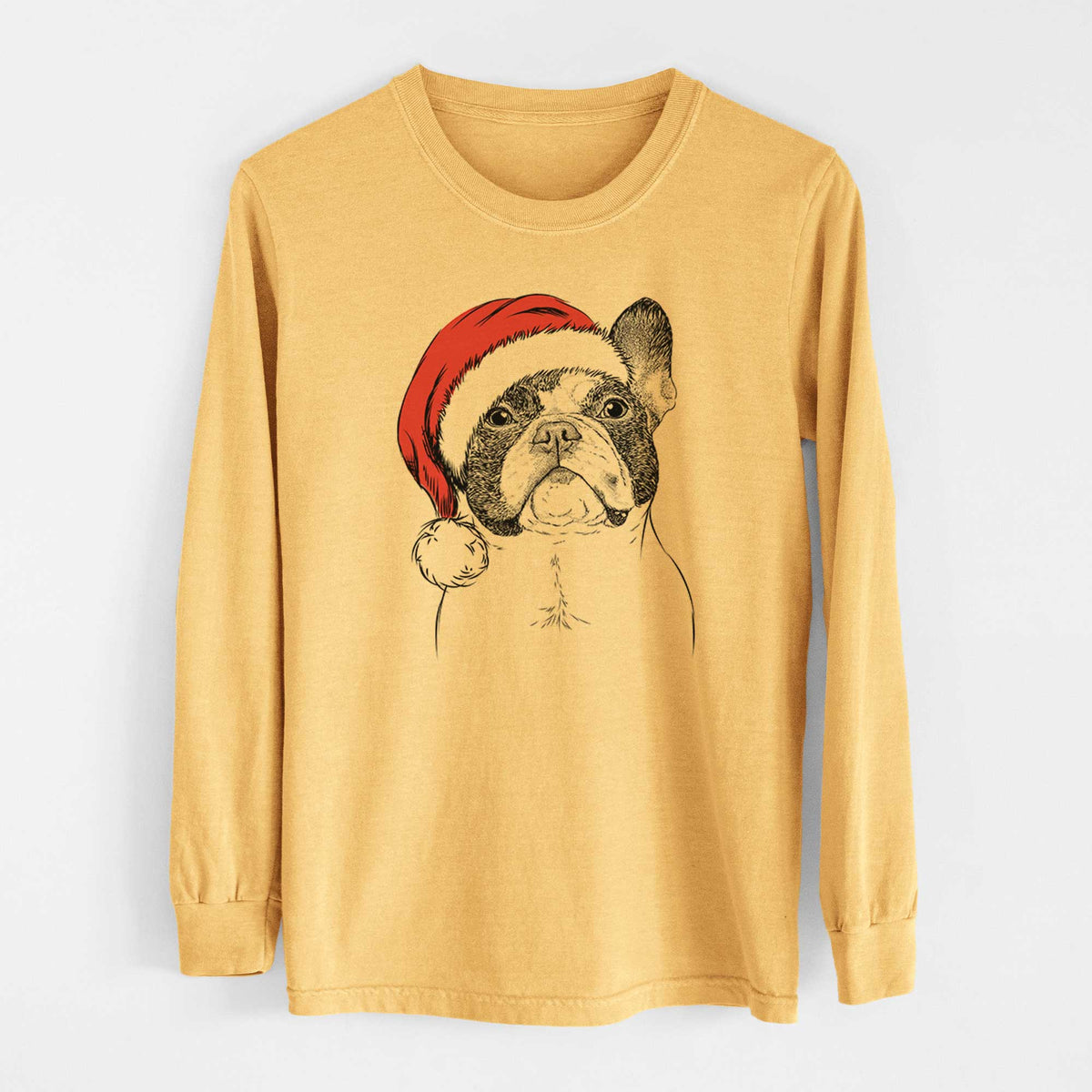 Santa Ella the French Bulldog - Heavyweight 100% Cotton Long Sleeve