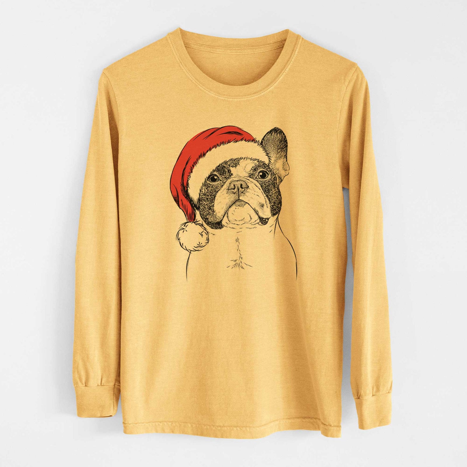 Santa Ella the French Bulldog - Heavyweight 100% Cotton Long Sleeve