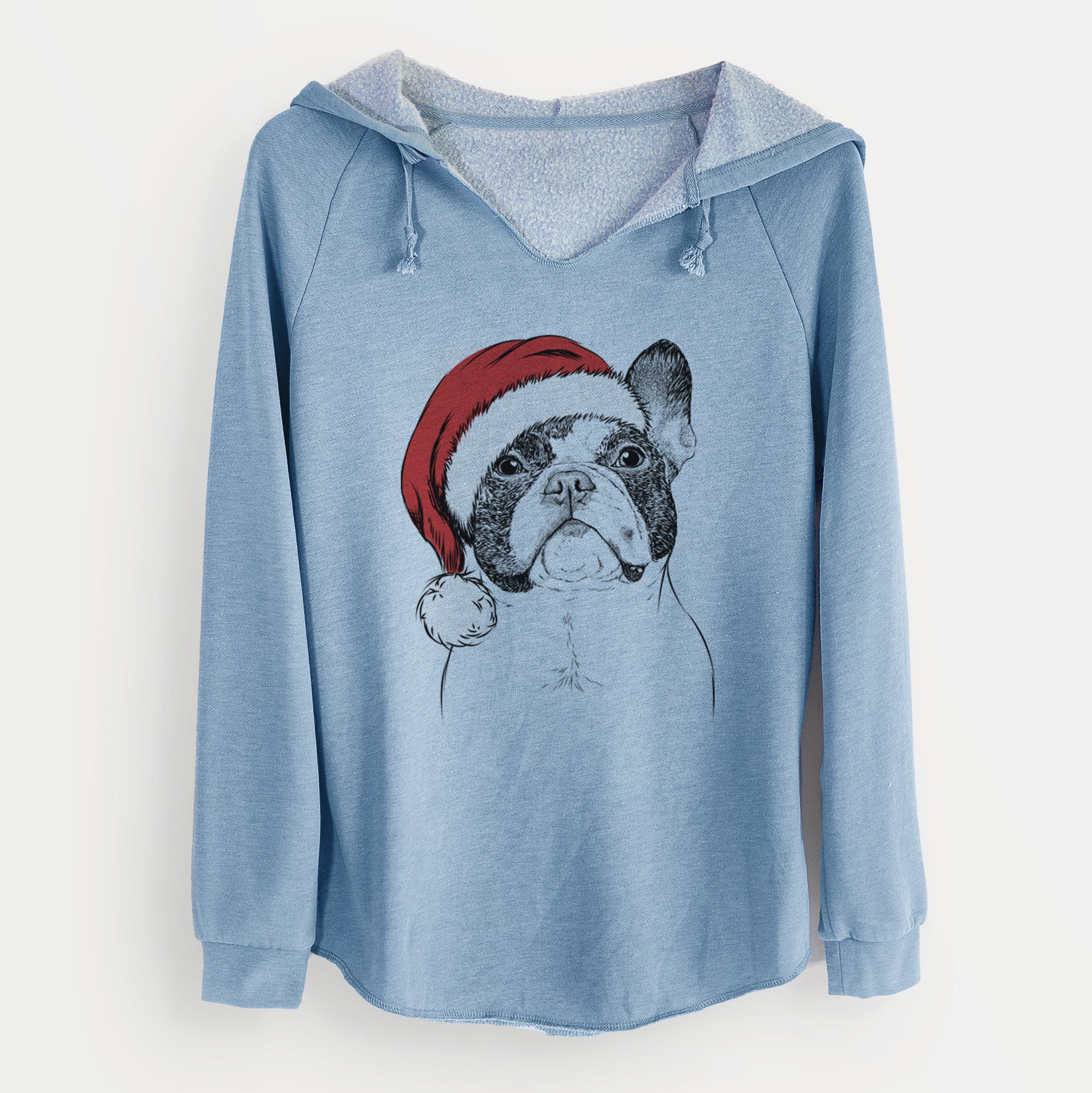 Santa Ella the French Bulldog - Cali Wave Hooded Sweatshirt