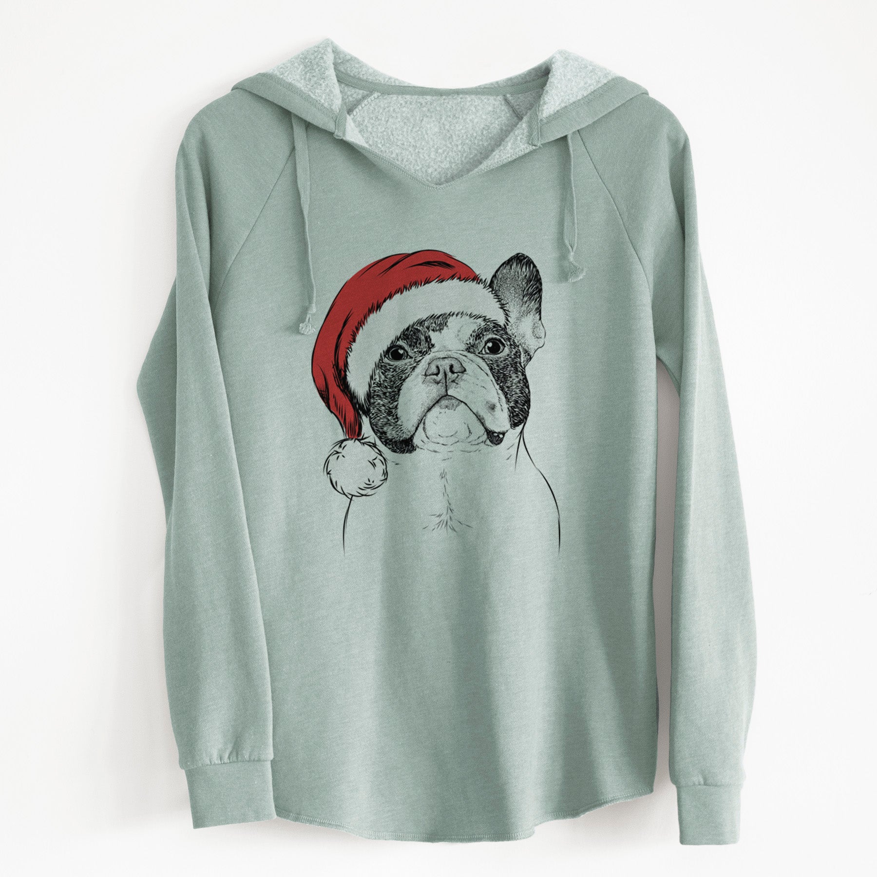 Santa Ella the French Bulldog - Cali Wave Hooded Sweatshirt