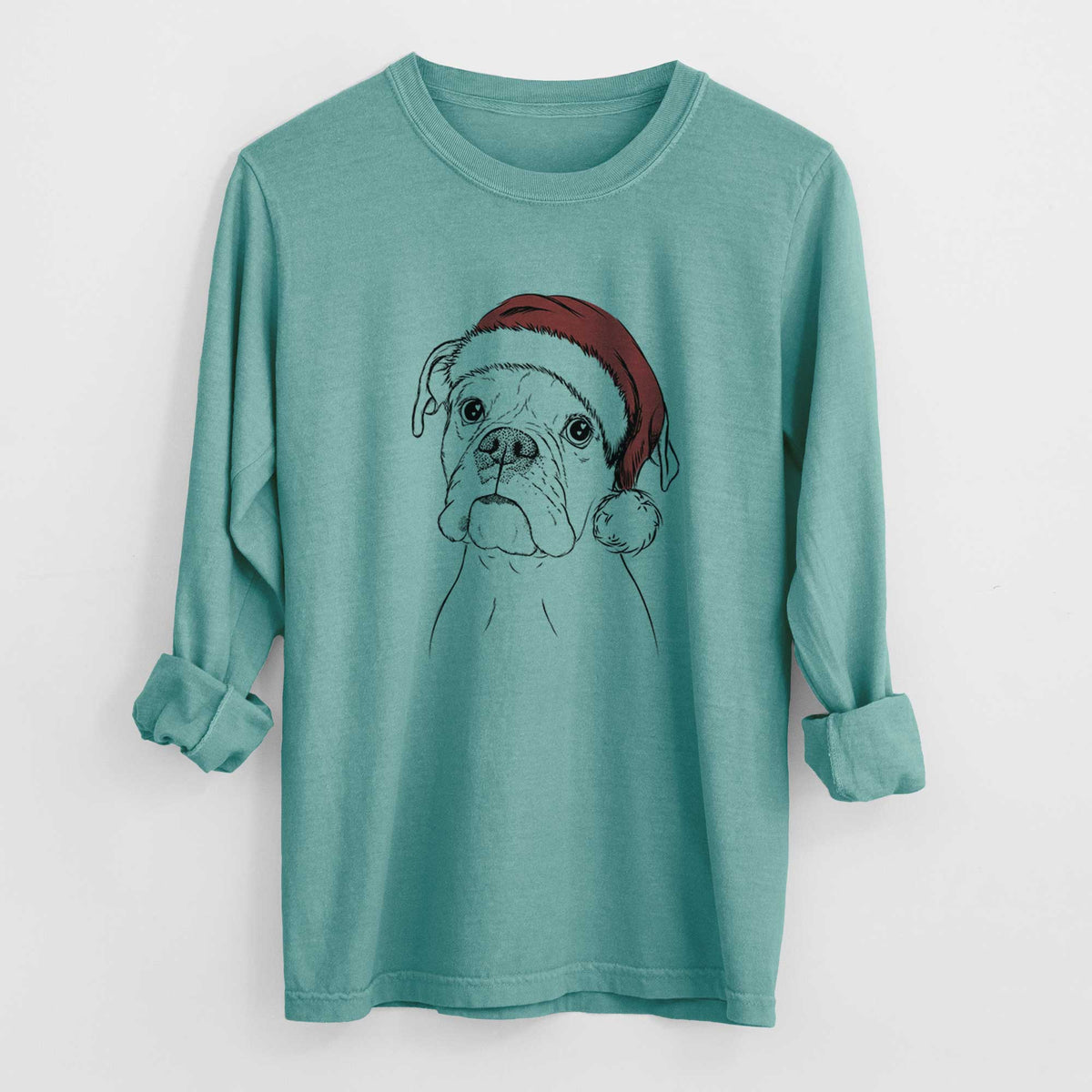 Santa Ellie the Boxer - Heavyweight 100% Cotton Long Sleeve