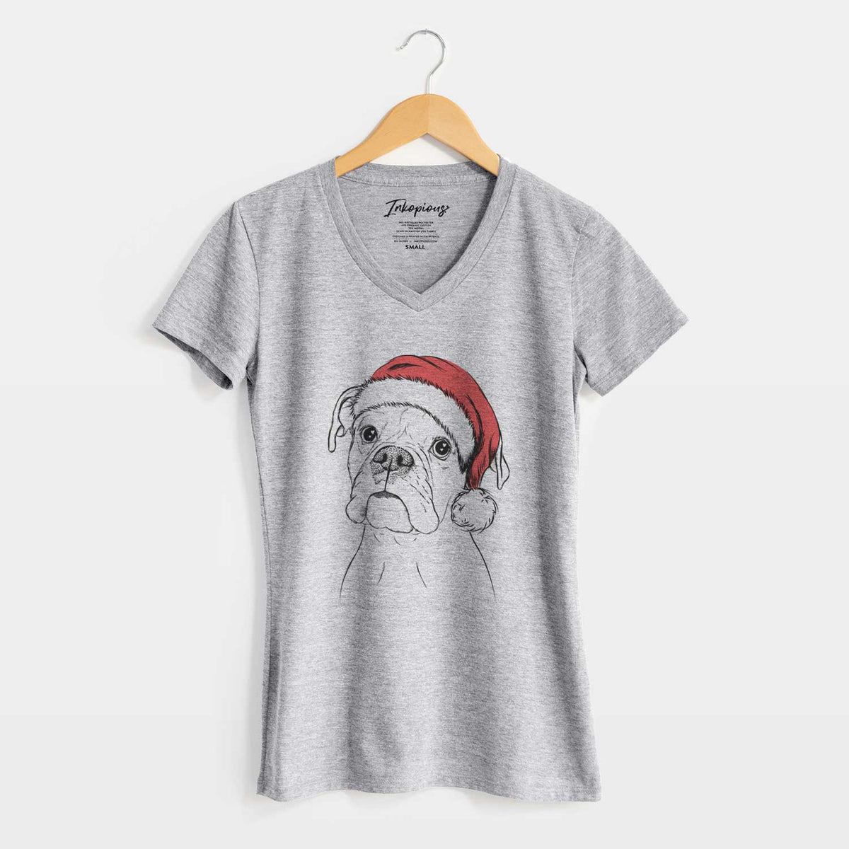 Santa Ellie the Boxer - Women's V-neck Shirt