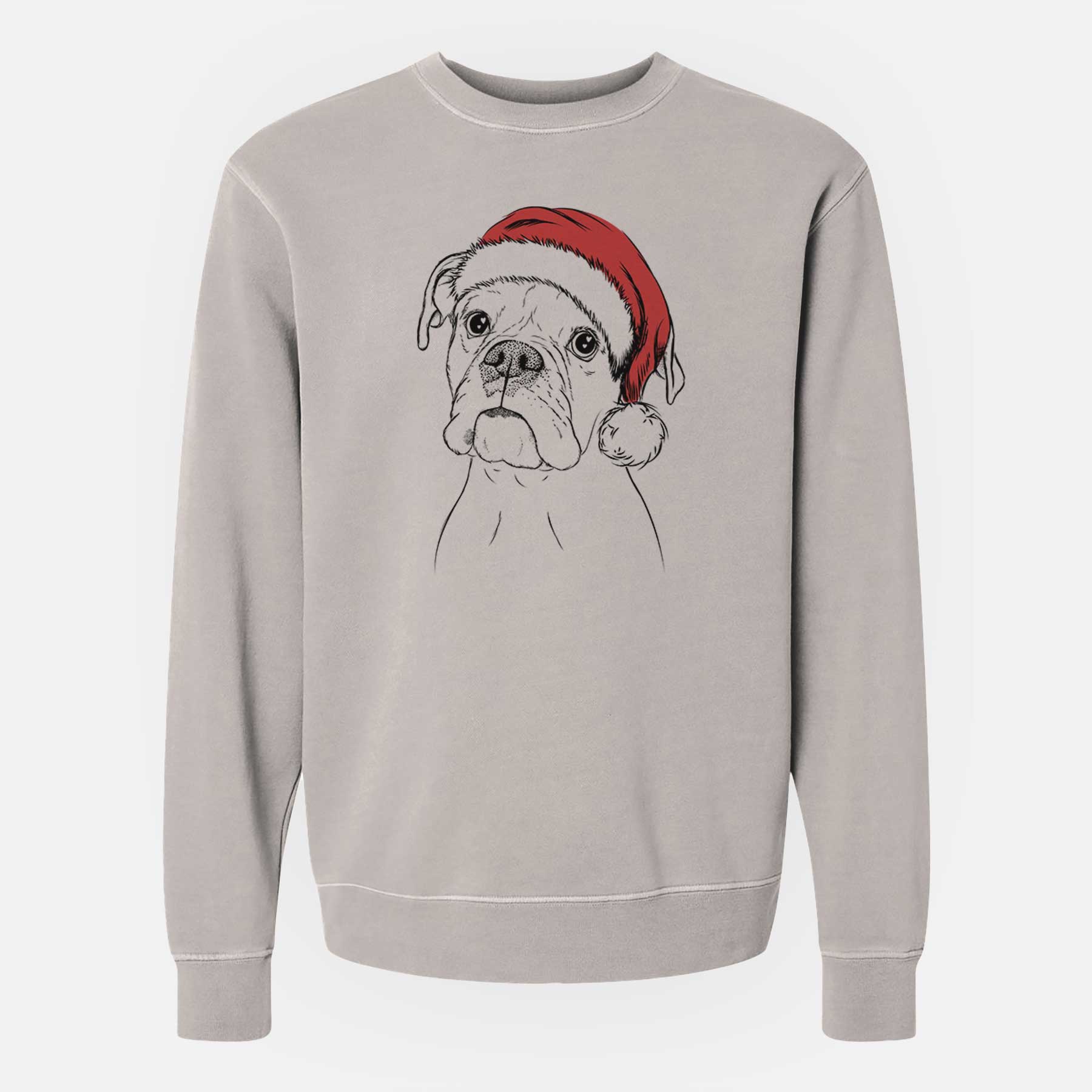 Santa Ellie the Boxer - Unisex Pigment Dyed Crew Sweatshirt