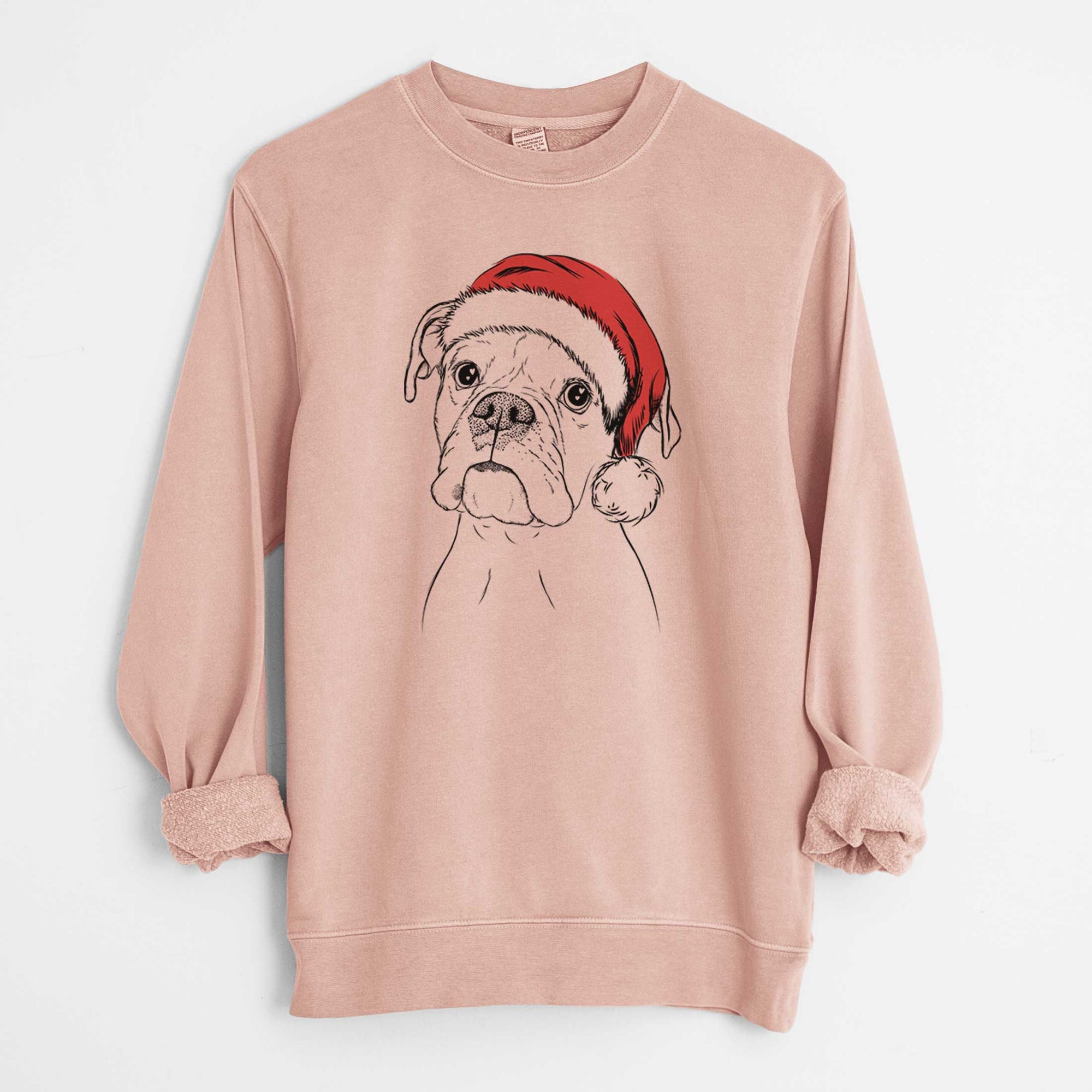 Santa Ellie the Boxer - Unisex Pigment Dyed Crew Sweatshirt