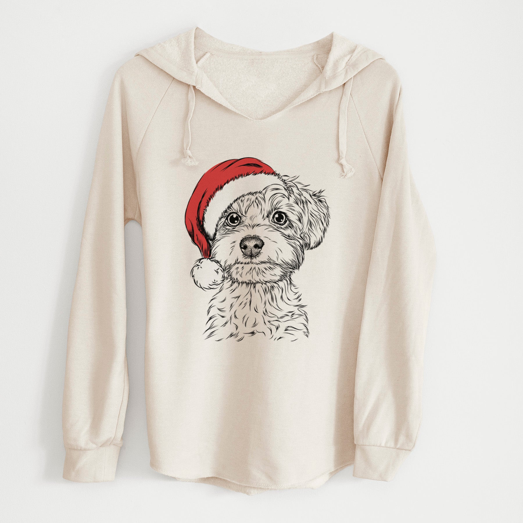 Santa Elliott the Yorkiepoo - Cali Wave Hooded Sweatshirt